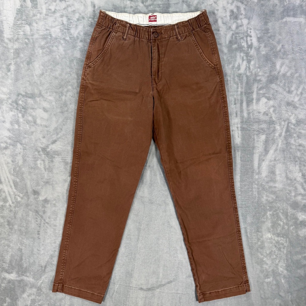 Levi's XX Chino EZ Pants Mens Size Small Brown Tapered Stretch Drawstring
